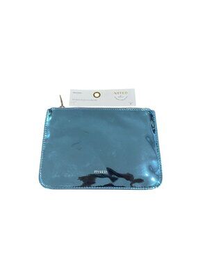 Noted By Post-It Blue Metallic Pen Pouch 8.75"x6" Zipper Closure